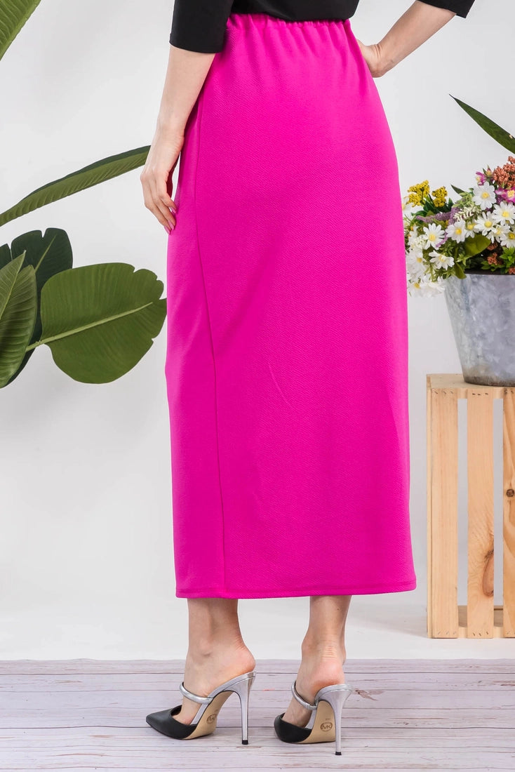 SANDRA MAXI SKIRT IN FUSCHIA